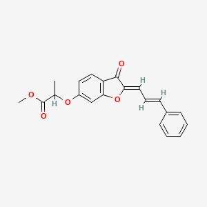 methyl 2-{[(2Z)-3-oxo-2-[(2E)-3-phenylprop-2-en-1-ylidene]-2,3-dihydro-1-benzofuran-6-yl]oxy}propanoate