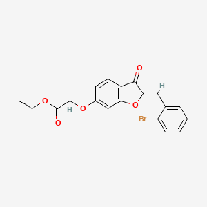 molecular formula C20H17BrO5 B3407309 (Z)-ethyl 2-((2-(2-bromobenzylidene)-3-oxo-2,3-dihydrobenzofuran-6-yl)oxy)propanoate CAS No. 620546-55-6