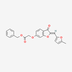 molecular formula C23H18O6 B3407317 (Z)-benzyl 2-((2-((5-methylfuran-2-yl)methylene)-3-oxo-2,3-dihydrobenzofuran-6-yl)oxy)acetate CAS No. 620548-38-1