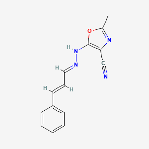 2-methyl-5-((E)-2-((E)-3-phenylallylidene)hydrazinyl)oxazole-4-carbonitrile