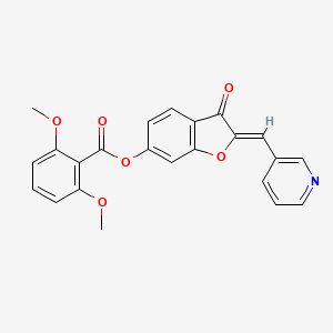 (2Z)-3-oxo-2-(pyridin-3-ylmethylidene)-2,3-dihydro-1-benzofuran-6-yl 2,6-dimethoxybenzoate