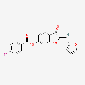 (Z)-2-(furan-2-ylmethylene)-3-oxo-2,3-dihydrobenzofuran-6-yl 4-fluorobenzoate