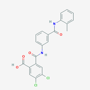 molecular formula C22H16Cl2N2O4 B340737 4,5-Dichloro-2-{[3-(2-toluidinocarbonyl)anilino]carbonyl}benzoic acid 