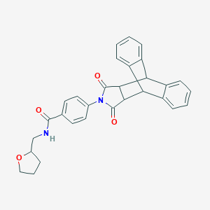 4-(16,18-dioxo-17-azapentacyclo[6.6.5.02,7.09,14.015,19]nonadeca-2,4,6,9,11,13-hexaen-17-yl)-N-(oxolan-2-ylmethyl)benzamide