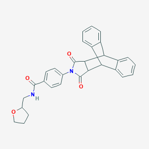 4-(16,18-dioxo-17-azapentacyclo[6.6.5.0~2,7~.0~9,14~.0~15,19~]nonadeca-2,4,6,9,11,13-hexaen-17-yl)-N-(tetrahydrofuran-2-ylmethyl)benzamide (non-preferred name)