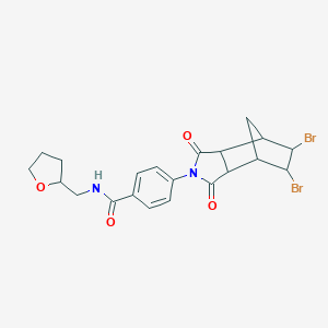 4-(5,6-dibromo-1,3-dioxooctahydro-2H-4,7-methanoisoindol-2-yl)-N-(tetrahydrofuran-2-ylmethyl)benzamide