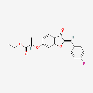 molecular formula C20H17FO5 B3407394 (Z)-ethyl 2-((2-(4-fluorobenzylidene)-3-oxo-2,3-dihydrobenzofuran-6-yl)oxy)propanoate CAS No. 623122-91-8