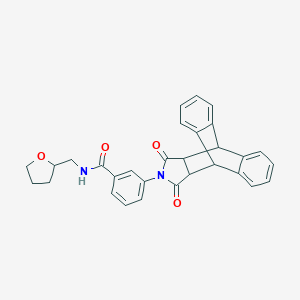 3-(16,18-dioxo-17-azapentacyclo[6.6.5.0~2,7~.0~9,14~.0~15,19~]nonadeca-2,4,6,9,11,13-hexaen-17-yl)-N-(tetrahydrofuran-2-ylmethyl)benzamide (non-preferred name)
