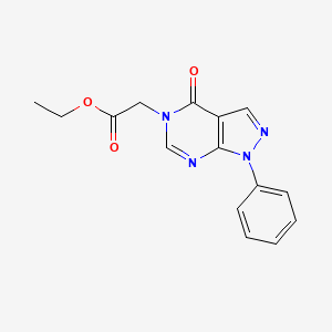 molecular formula C15H14N4O3 B3407455 ethyl 2-(4-oxo-1-phenyl-1H-pyrazolo[3,4-d]pyrimidin-5(4H)-yl)acetate CAS No. 656831-55-9