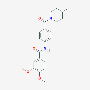 molecular formula C22H26N2O4 B340746 3,4-Dimethoxy-N-[4-(4-methyl-piperidine-1-carbonyl)-phenyl]-benzamide 