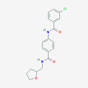 molecular formula C19H19ClN2O3 B340748 3-chloro-N-(4-{[(tetrahydro-2-furanylmethyl)amino]carbonyl}phenyl)benzamide 