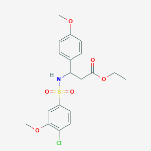 Ethyl 3-(4-chloro-3-methoxybenzenesulfonamido)-3-(4-methoxyphenyl)propanoate