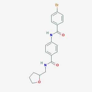 molecular formula C19H19BrN2O3 B340752 4-bromo-N-(4-{[(tetrahydro-2-furanylmethyl)amino]carbonyl}phenyl)benzamide 