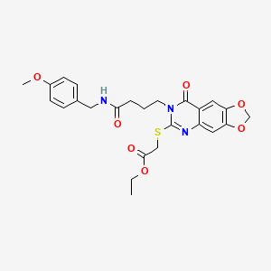 Ethyl [(7-{4-[(4-methoxybenzyl)amino]-4-oxobutyl}-8-oxo-7,8-dihydro[1,3]dioxolo[4,5-g]quinazolin-6-yl)thio]acetate