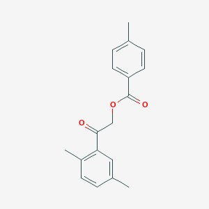 molecular formula C18H18O3 B340755 2-(2,5-Dimethylphenyl)-2-oxoethyl 4-methylbenzoate 