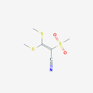 molecular formula C6H9NO2S3 B3407569 2-(Methylsulfonyl)-3,3-bis(methylthio)acrylonitrile CAS No. 73618-36-7