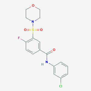 molecular formula C17H16ClFN2O4S B340757 N-(3-chlorophenyl)-4-fluoro-3-(4-morpholinylsulfonyl)benzamide 