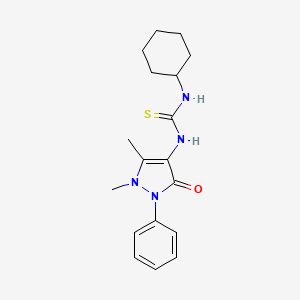 molecular formula C18H24N4OS B3407580 Urea, 3-(4-antipyrinyl)-1-cyclohexyl-2-thio- CAS No. 74051-60-8