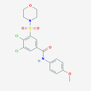molecular formula C18H18Cl2N2O5S B340760 3,4-dichloro-N-(4-methoxyphenyl)-5-(4-morpholinylsulfonyl)benzamide 