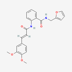 molecular formula C23H22N2O5 B3407606 (E)-2-(3-(3,4-dimethoxyphenyl)acrylamido)-N-(furan-2-ylmethyl)benzamide CAS No. 756831-49-9