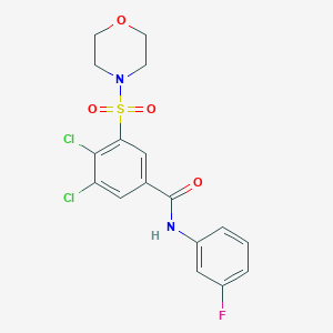 3,4-dichloro-N-(3-fluorophenyl)-5-(4-morpholinylsulfonyl)benzamide