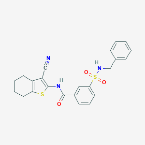 molecular formula C23H21N3O3S2 B340767 3-(benzylsulfamoyl)-N-(3-cyano-4,5,6,7-tetrahydro-1-benzothiophen-2-yl)benzamide 