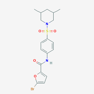 molecular formula C18H21BrN2O4S B340770 5-bromo-N-{4-[(3,5-dimethylpiperidin-1-yl)sulfonyl]phenyl}-2-furamide 