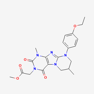 molecular formula C21H25N5O5 B3407701 methyl 2-[9-(4-ethoxyphenyl)-1,7-dimethyl-2,4-dioxo-7,8-dihydro-6H-purino[7,8-a]pyrimidin-3-yl]acetate CAS No. 842959-35-7