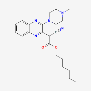 molecular formula C22H29N5O2 B3407709 2-氰基-2-[3-(4-甲基哌嗪-1-基)喹喔啉-2-基]乙酸己酯 CAS No. 843615-79-2