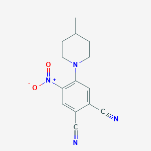 molecular formula C14H14N4O2 B340775 4-Nitro-5-(4-methyl-1-piperidinyl)phthalonitrile 