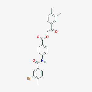 molecular formula C25H22BrNO4 B340776 2-(3,4-Dimethylphenyl)-2-oxoethyl 4-[(3-bromo-4-methylbenzoyl)amino]benzoate 