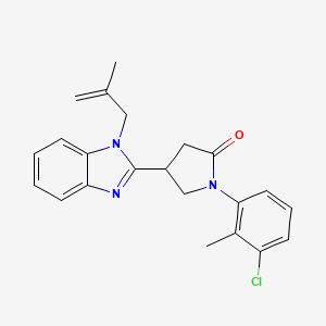 molecular formula C22H22ClN3O B3407765 1-(3-chloro-2-methylphenyl)-4-(1-(2-methylallyl)-1H-benzo[d]imidazol-2-yl)pyrrolidin-2-one CAS No. 847394-48-3