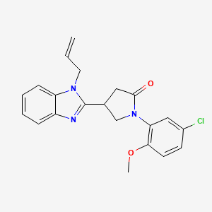 molecular formula C21H20ClN3O2 B3407768 4-(1-allyl-1H-benzimidazol-2-yl)-1-(5-chloro-2-methoxyphenyl)pyrrolidin-2-one CAS No. 847397-48-2