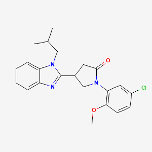molecular formula C22H24ClN3O2 B3407770 1-(5-chloro-2-methoxyphenyl)-4-(1-isobutyl-1H-benzimidazol-2-yl)pyrrolidin-2-one CAS No. 847397-50-6