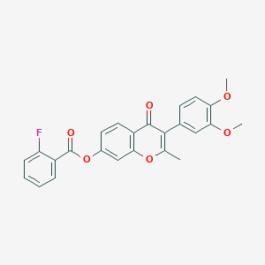 molecular formula C25H19FO6 B3407781 3-(3,4-dimethoxyphenyl)-2-methyl-4-oxo-4H-chromen-7-yl 2-fluorobenzoate CAS No. 848917-03-3