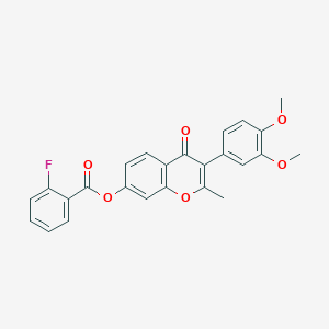 3-(3,4-dimethoxyphenyl)-2-methyl-4-oxo-4H-chromen-7-yl 2-fluorobenzoate