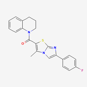 molecular formula C22H18FN3OS B3407807 (3,4-dihydroquinolin-1(2H)-yl)(6-(4-fluorophenyl)-3-methylimidazo[2,1-b]thiazol-2-yl)methanone CAS No. 852133-96-1