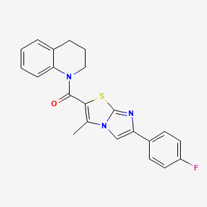 molecular formula C22H18FN3OS B3407807 1-[6-(4-fluorophenyl)-3-methylimidazo[2,1-b][1,3]thiazole-2-carbonyl]-1,2,3,4-tetrahydroquinoline CAS No. 852133-96-1