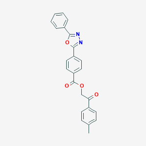molecular formula C24H18N2O4 B340781 2-(4-Methylphenyl)-2-oxoethyl 4-(5-phenyl-1,3,4-oxadiazol-2-yl)benzoate 