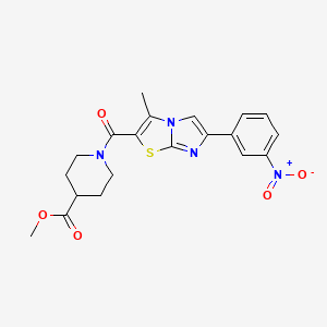 methyl 1-[3-methyl-6-(3-nitrophenyl)imidazo[2,1-b][1,3]thiazole-2-carbonyl]piperidine-4-carboxylate