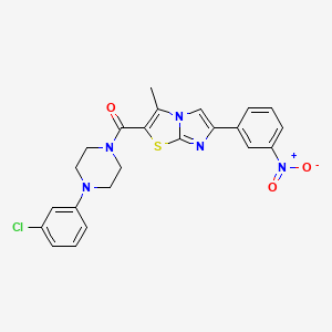 molecular formula C23H20ClN5O3S B3407836 (4-(3-Chlorophenyl)piperazin-1-yl)(3-methyl-6-(3-nitrophenyl)imidazo[2,1-b]thiazol-2-yl)methanone CAS No. 852135-40-1