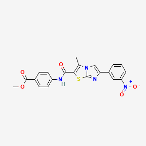 molecular formula C21H16N4O5S B3407850 Methyl 4-(3-methyl-6-(3-nitrophenyl)imidazo[2,1-b]thiazole-2-carboxamido)benzoate CAS No. 852135-91-2