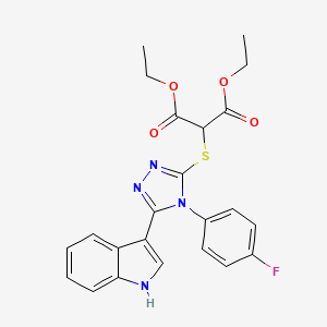 diethyl 2-((4-(4-fluorophenyl)-5-(1H-indol-3-yl)-4H-1,2,4-triazol-3-yl)thio)malonate