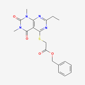 Benzyl 2-((2-ethyl-6,8-dimethyl-5,7-dioxo-5,6,7,8-tetrahydropyrimido[4,5-d]pyrimidin-4-yl)thio)acetate