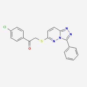 molecular formula C19H13ClN4OS B3407880 1-(4-Chlorophenyl)-2-((3-phenyl-[1,2,4]triazolo[4,3-b]pyridazin-6-yl)thio)ethanone CAS No. 852372-95-3