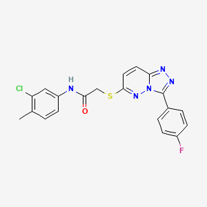 molecular formula C20H15ClFN5OS B3407916 N-(3-chloro-4-methylphenyl)-2-((3-(4-fluorophenyl)-[1,2,4]triazolo[4,3-b]pyridazin-6-yl)thio)acetamide CAS No. 852373-92-3