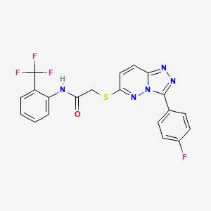 molecular formula C20H13F4N5OS B3407925 2-((3-(4-fluorophenyl)-[1,2,4]triazolo[4,3-b]pyridazin-6-yl)thio)-N-(2-(trifluoromethyl)phenyl)acetamide CAS No. 852373-97-8