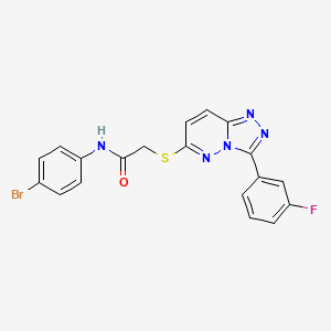 molecular formula C19H13BrFN5OS B3407927 N-(4-bromophenyl)-2-((3-(3-fluorophenyl)-[1,2,4]triazolo[4,3-b]pyridazin-6-yl)thio)acetamide CAS No. 852374-67-5