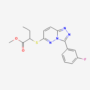 molecular formula C16H15FN4O2S B3407943 Methyl 2-((3-(3-fluorophenyl)-[1,2,4]triazolo[4,3-b]pyridazin-6-yl)thio)butanoate CAS No. 852375-21-4