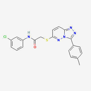 molecular formula C20H16ClN5OS B3407945 N-(3-chlorophenyl)-2-((3-(p-tolyl)-[1,2,4]triazolo[4,3-b]pyridazin-6-yl)thio)acetamide CAS No. 852375-52-1